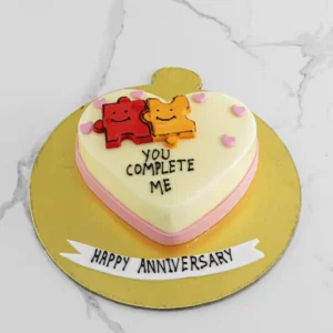 Cute Heart Shape Anniversary Cake