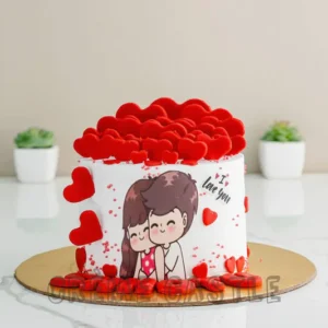 1 Month Anniversary Cake for Couple