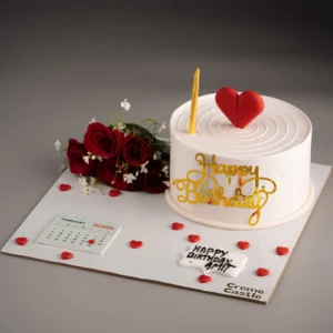 Rose and heart Cake