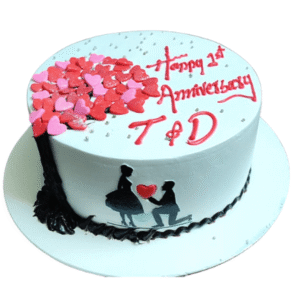 1 Month Anniversary Cake for Couple
