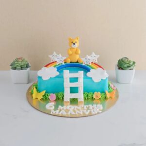 Teddy Half design Cake
